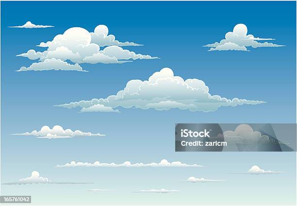 Nuvens - Arte vetorial de stock e mais imagens de Nublado - Nublado, Céu, Ao Ar Livre