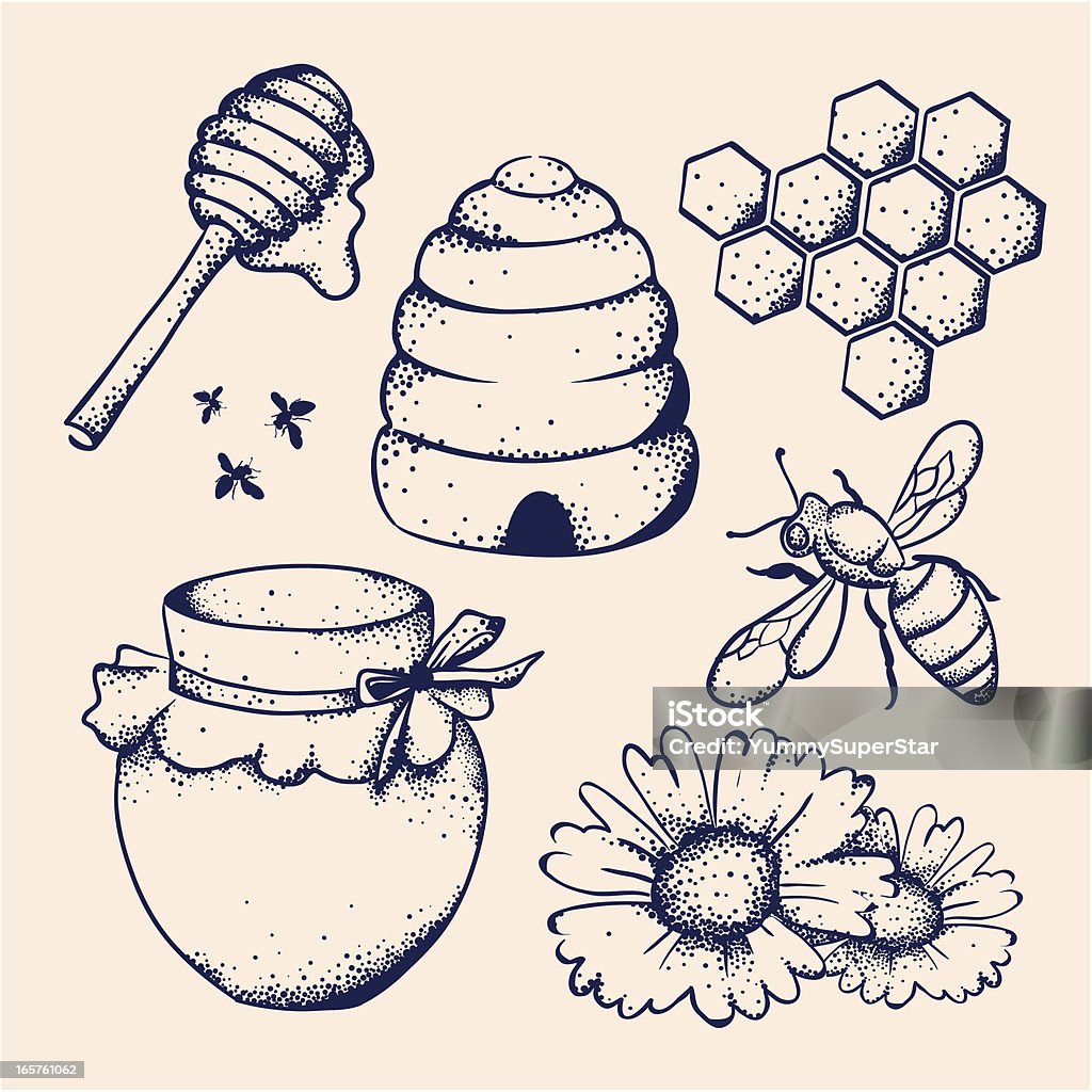 Honey and bee - Royalty-free Bal Vector Art