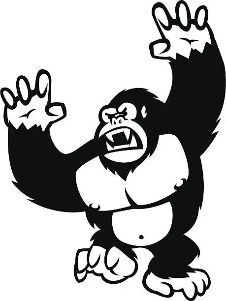 Vector illustration of angry gorilla