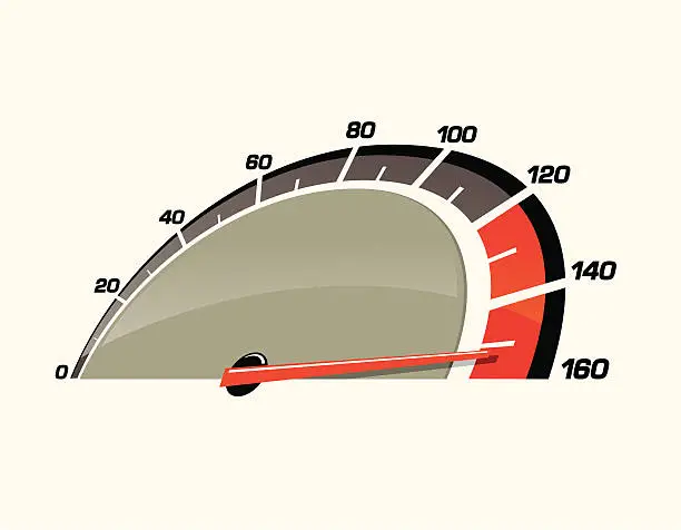 Vector illustration of Speedometer Pushed to the Limit