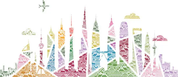 Vector illustration of creative city