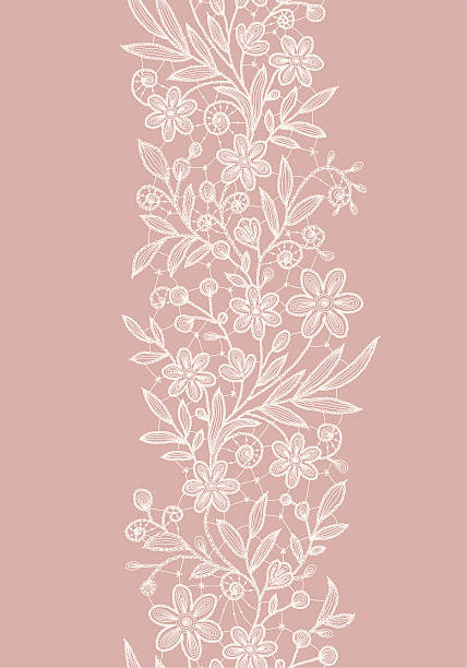 ilustrações, clipart, desenhos animados e ícones de padrão de renda sem costura vertical. - lace floral pattern pattern old fashioned