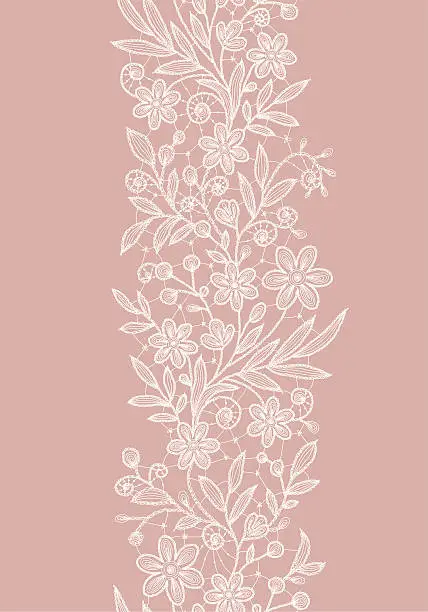 Vector illustration of Lace Vertical Seamless Pattern.