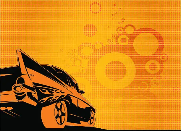 Vector illustration of Tailfin car background