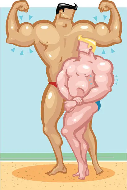 Vector illustration of Muscle Men