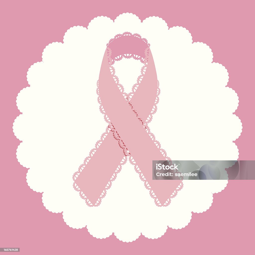 Pink ribbon and round frame Breast cancer awareness ribbon with round frame. Adult stock vector