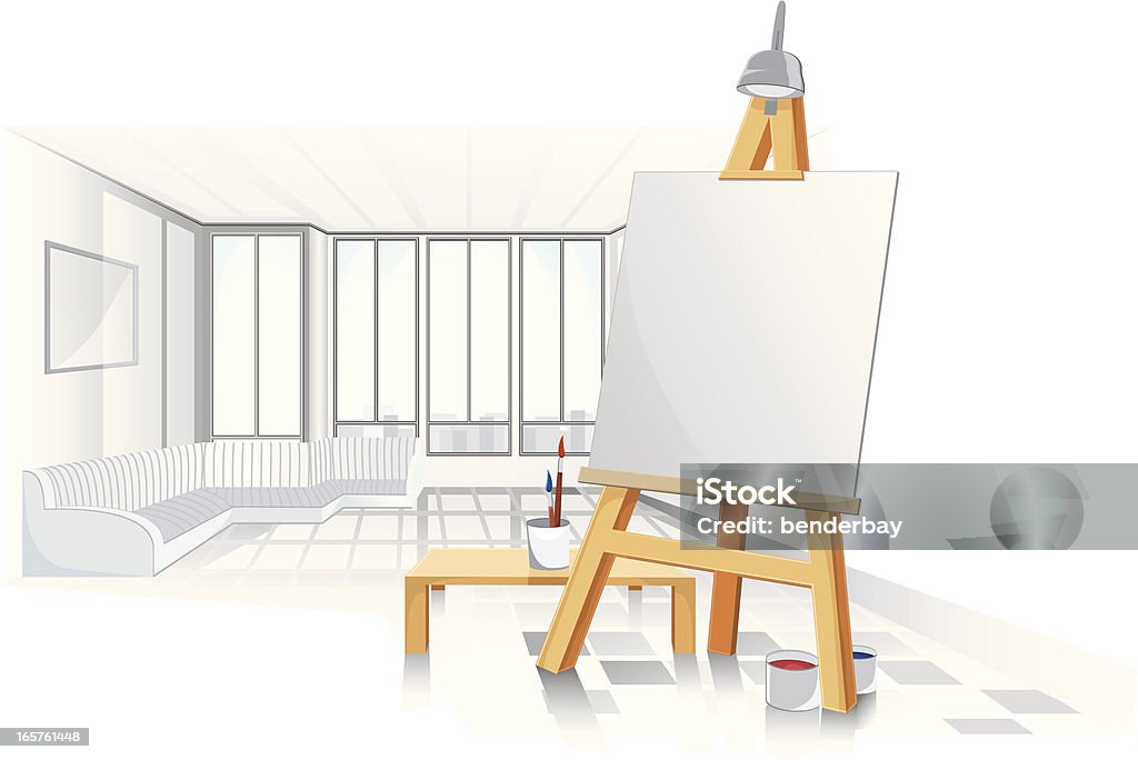 Artistes studio. - clipart vectoriel de Toile à peindre libre de droits