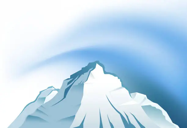 Vector illustration of blank snowcapped