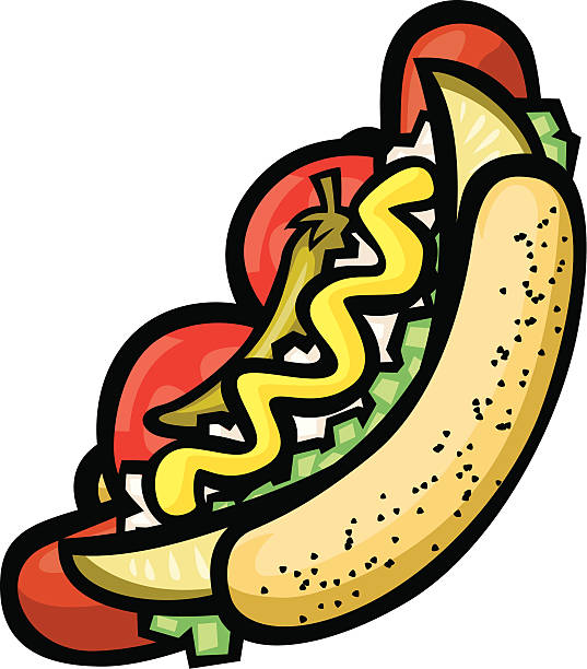 chicago style hotdog illustration of a chicago style hot dog chicago stock illustrations