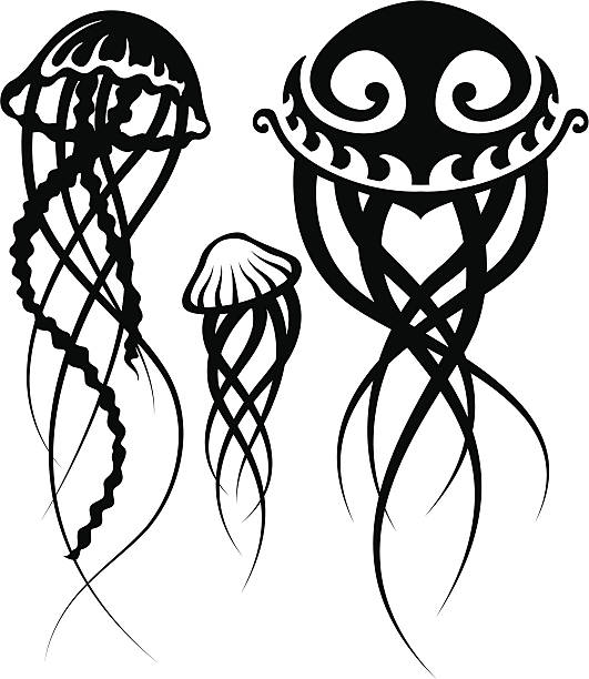 illustrazioni stock, clip art, cartoni animati e icone di tendenza di medusa tribale - jelly shoe