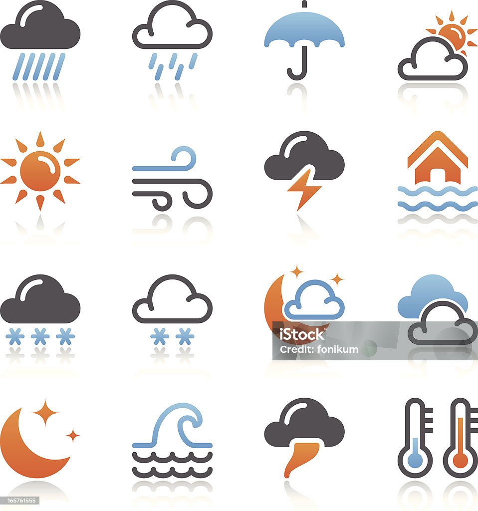 Wetter-Icons - Lizenzfrei Wetter Vektorgrafik