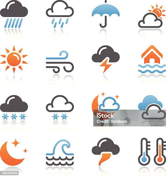 Wettericons Stock Vektor Art und mehr Bilder von Wetter - Wetter, Bedeckter Himmel, Einfachheit