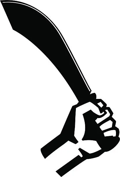 Vector illustration of machete hand