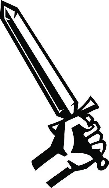 Vector illustration of sword hand
