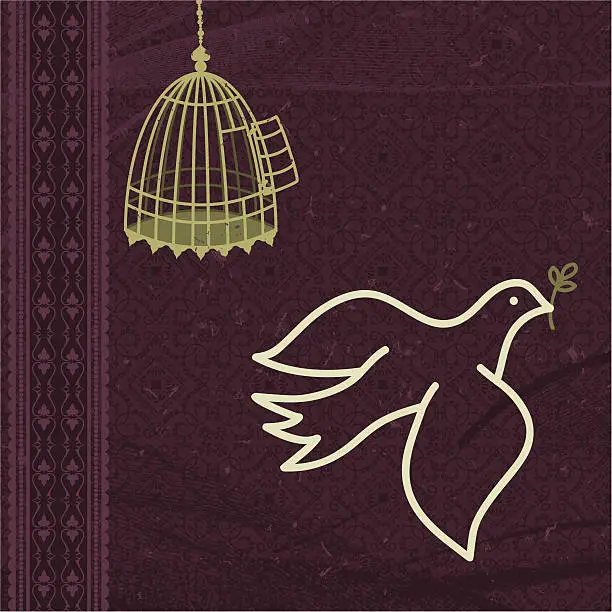 Vector illustration of Dreamscape - Freedom Dove