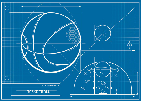Basketball Blueprint Stock Illustration - Download Image Now - Basketball -  Sport, Sports Court, Blueprint - Istock