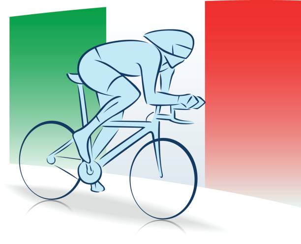 ilustraciones, imágenes clip art, dibujos animados e iconos de stock de contrarreloj sprint ciclista-italia - speed sports race track cycling vitality