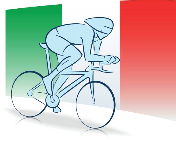 czas badania kolarstwie torowym-włochy - speed sports race track cycling vitality stock illustrations