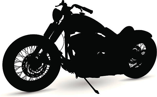 motocykl sylwetka - motorcycle silhouette vector transportation stock illustrations