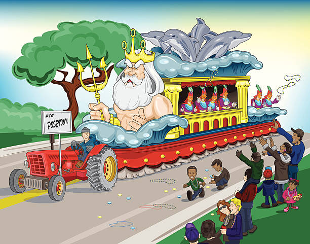 ilustraciones, imágenes clip art, dibujos animados e iconos de stock de mardi gras parade float - carroza de festival