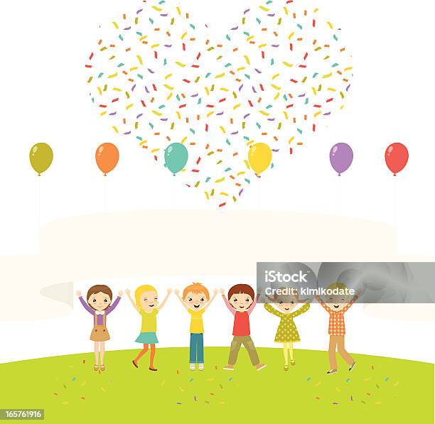 Kids With Banner Stock Illustration - Download Image Now - Children's Day, Balloon, Hot Air Balloon