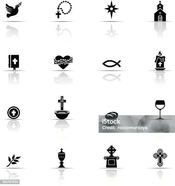 Catholicism Icon Set In Black And White Stock Illustration - Download Image Now - Catholicism, Icon Symbol, Symbol