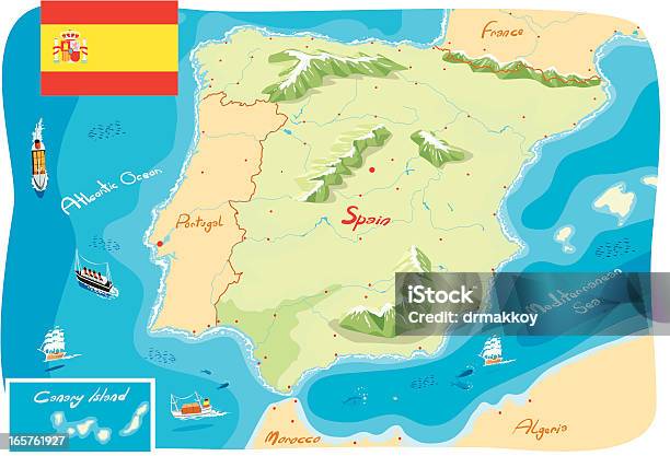 Vetores de Mapa De Espanha e mais imagens de Barcelona - Espanha - Barcelona - Espanha, Espanha, Europa - Locais geográficos