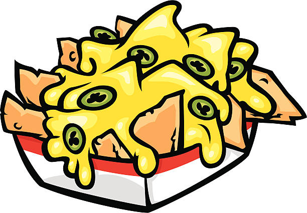 nachos cartoon tray of nachos nacho chip stock illustrations