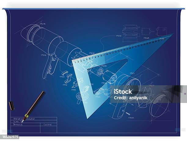 Disegno Tecnico - Immagini vettoriali stock e altre immagini di Cianografia - Cianografia, Tridimensionale, Accuratezza