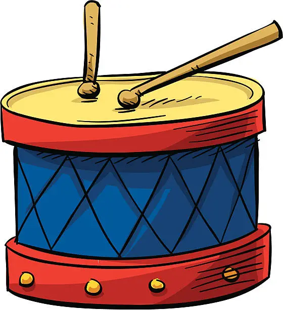 Vector illustration of Cartoon Drum