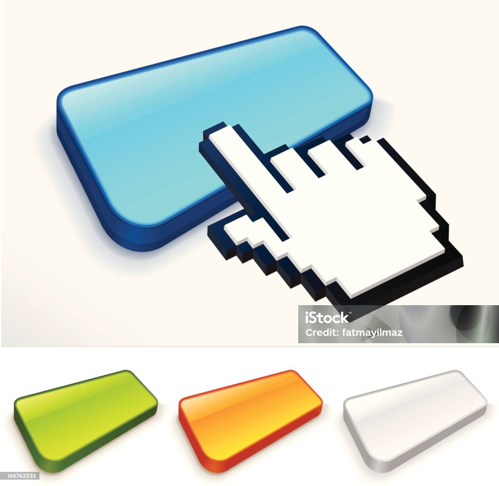 Image For Click Button Click Button Set Stock Illustration - Download Image Now - Blue ...