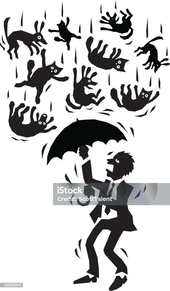 Raining cats and dogs - Lizenzfrei Hauskatze Vektorgrafik