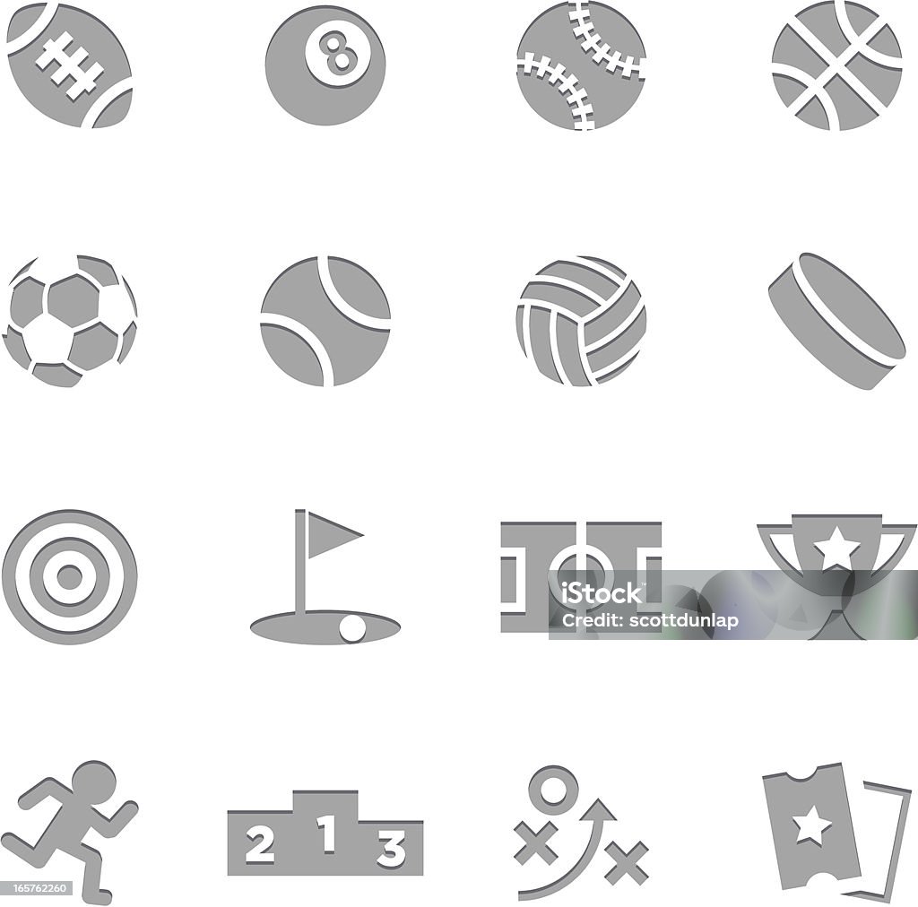 Relieftechnik Serie Symbole/Sport - Lizenzfrei Amerikanischer Football Vektorgrafik