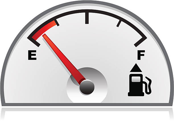 車の空のガソリンゲージイラスト白で分離 - fuel gauge fossil fuel gauge meter点の��イラスト素材／クリップアート素材／マンガ素材／アイコン素材