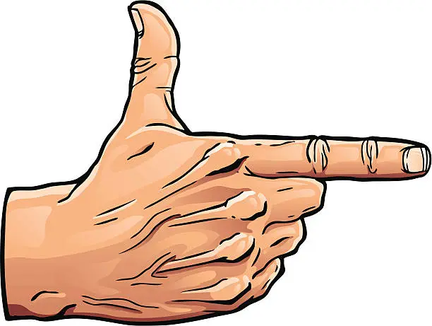 Vector illustration of Finger Gun Hand