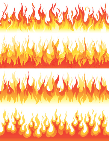 Vector collection of seamless flame pattern