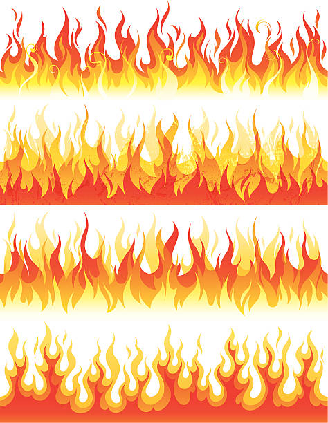 Seamless flame Vector collection of seamless flame pattern flame designs stock illustrations