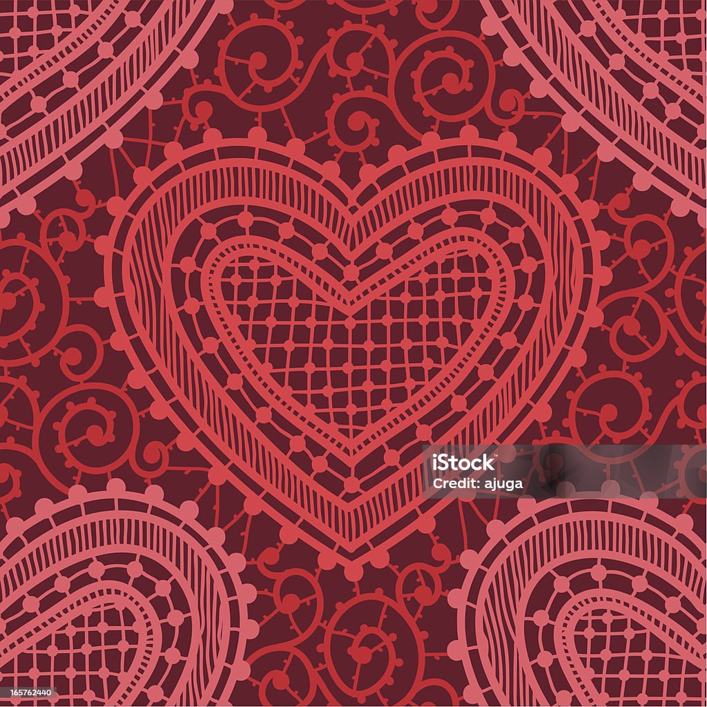 Cuori pizzo. Rosso, sfondi Seamless Pattern. - arte vettoriale royalty-free di Motivo ripetuto