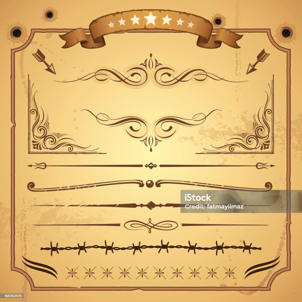 Western Style Sign Vector Western Elements Vector
