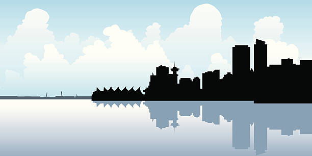 Vancouver Skyline Silhouette vector art illustration