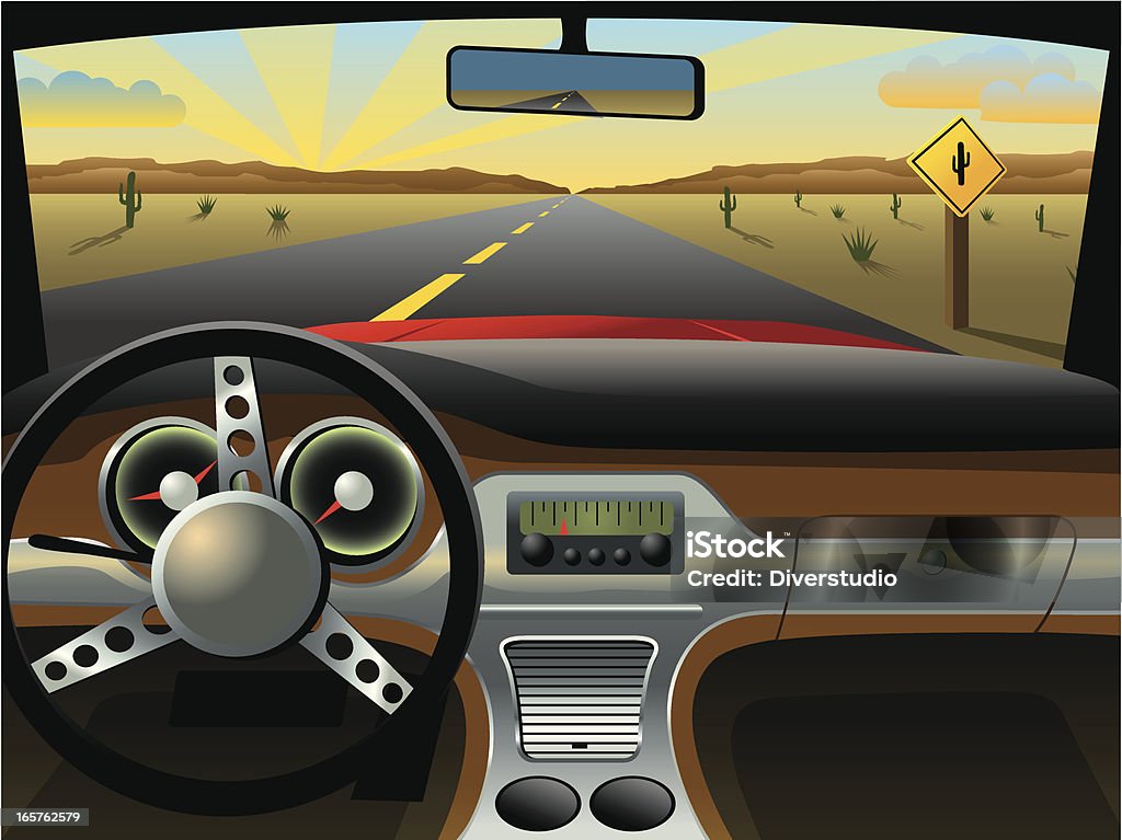 Tableau de bord de voiture classique - clipart vectoriel de Rétroviseur intérieur libre de droits