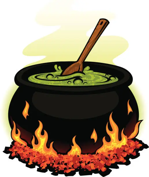 Vector illustration of spooky cauldron