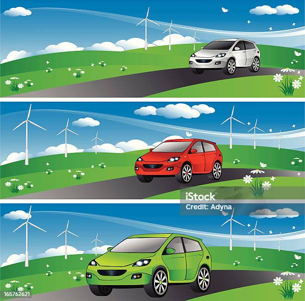 Eco De Banner - Arte vetorial de stock e mais imagens de Carro - Carro, Alfalto, Energia Eólica