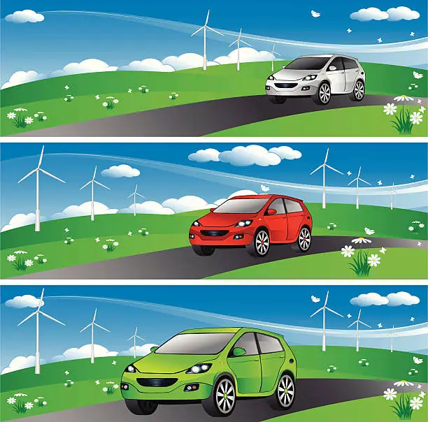 Vector illustration of Eco Car Banner