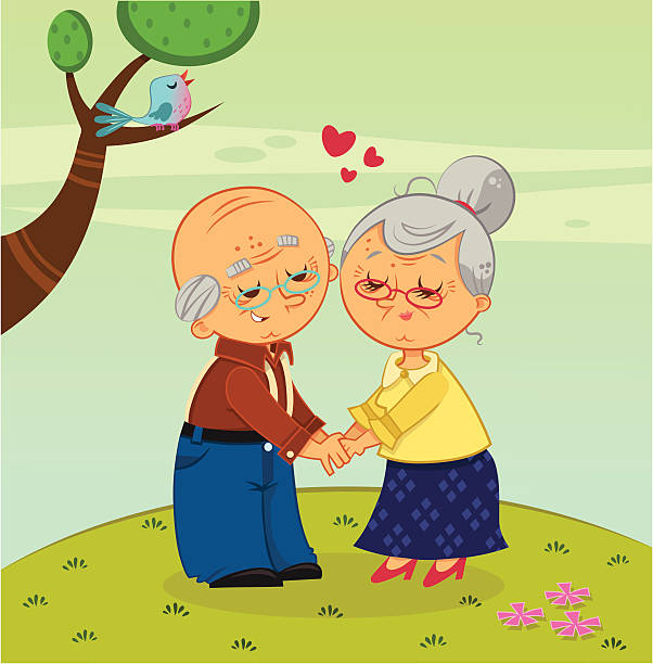 70 Cartoon Of The Older Couple Holding Hands Illustrations & Clip Art -  iStock