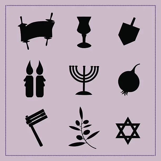 Vector illustration of Silhouettes Of Religious Symbols