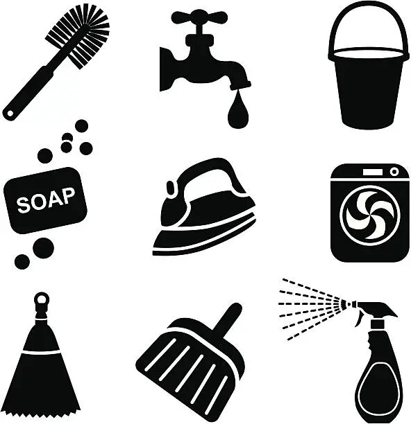 Vector illustration of cleaning icons