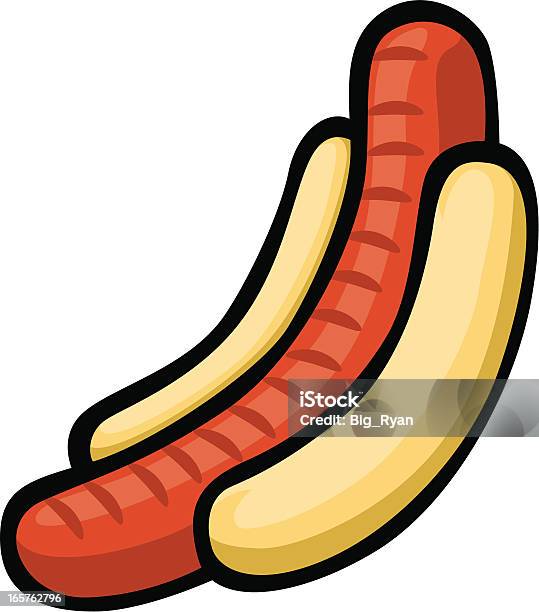 Lange Hot Dog Stock Vektor Art und mehr Bilder von Hot Dog - Schnellimbiss - Hot Dog - Schnellimbiss, Comic - Kunstwerk, Lang