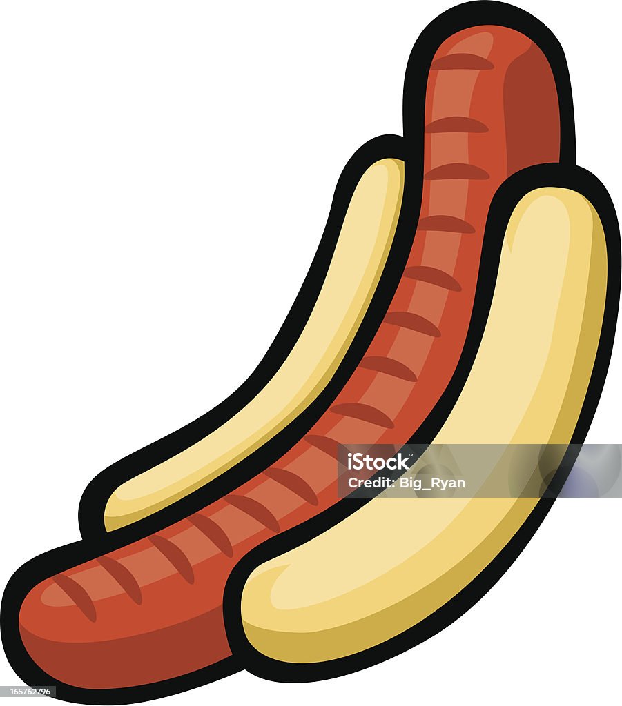 long hot dog - Grafika wektorowa royalty-free (Hot dog)