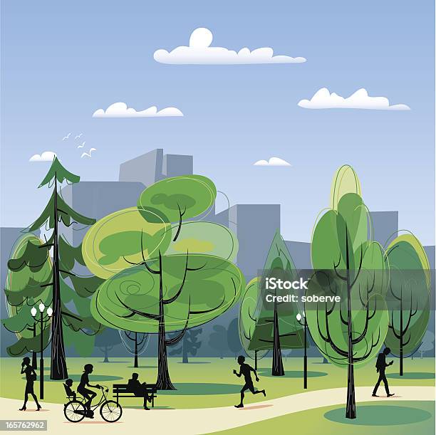 City Park Stock Illustration - Download Image Now - Central Park - Manhattan, Active Lifestyle, City